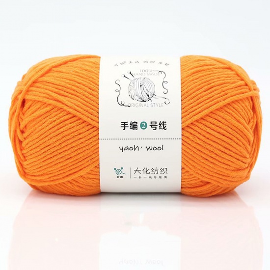 Picture of Acrylic Super Soft Knitting Yarn Orange 3.5mm( 1/8"), 1 Roll