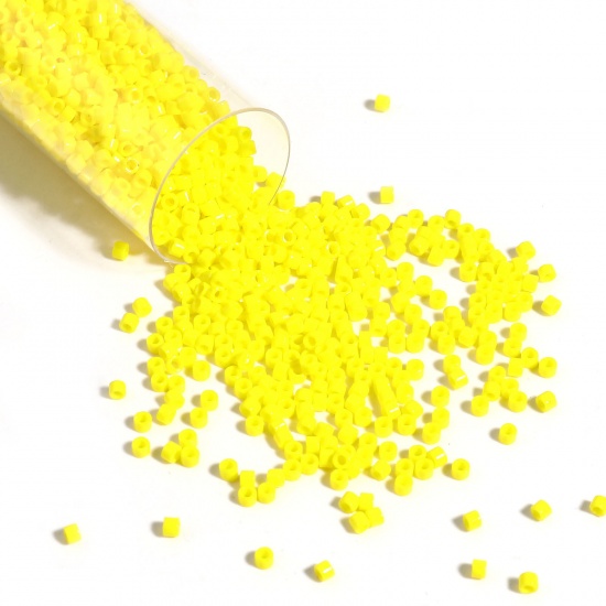 Picture of Miyuki 11/0 721 Glass Seed Beads Round Lemon Yellow About 2mm Dia., Hole: Approx 0.7mm, 1 Bottle