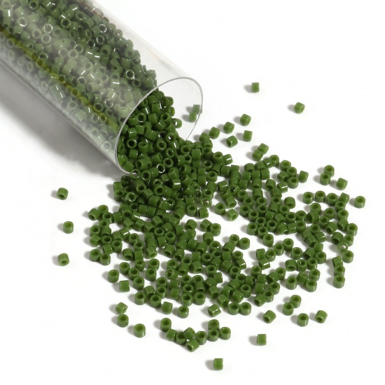 Picture of Miyuki 11/0 1135 Glass Seed Beads Round Olive Green About 2mm Dia., Hole: Approx 0.7mm, 1 Bottle