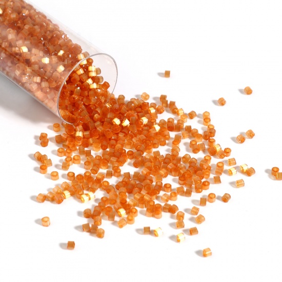Picture of Miyuki 11/0 1804 Glass Seed Beads Round Dark Orange About 2mm Dia., Hole: Approx 0.7mm, 1 Bottle
