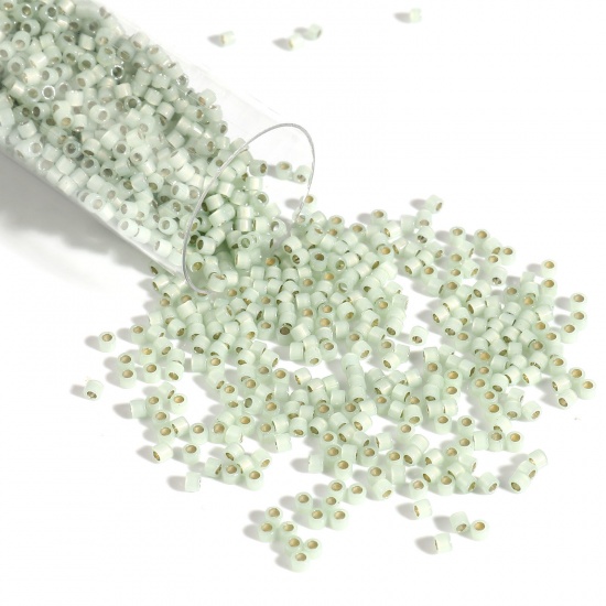 Picture of Miyuki 11/0 1454 Glass Seed Beads Round Light Sage Green About 2mm Dia., Hole: Approx 0.7mm, 1 Bottle