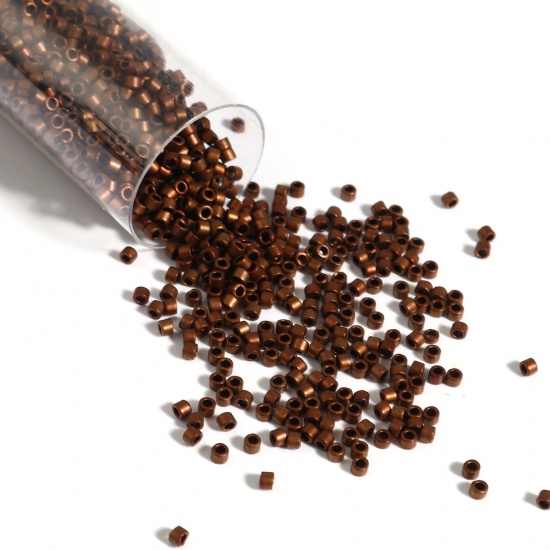 Picture of Miyuki 11/0 1051 Glass Seed Beads Round Brown Matte About 2mm Dia., Hole: Approx 0.7mm, 1 Bottle