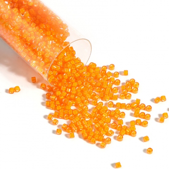Picture of Miyuki 11/0 1777 Glass Seed Beads Round Orange About 2mm Dia., Hole: Approx 0.7mm, 1 Bottle