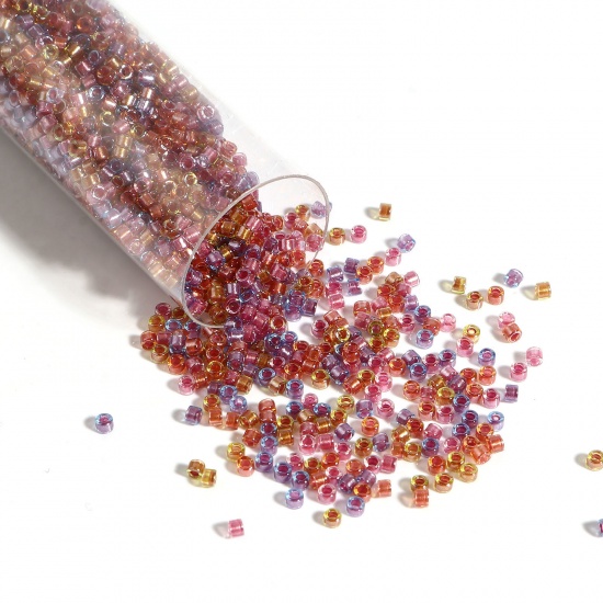 Picture of Miyuki 11/0 982 Glass Seed Beads Round Multicolor AB Rainbow Color About 2mm Dia., Hole: Approx 0.7mm, 1 Bottle