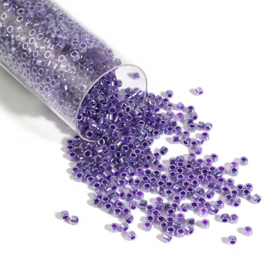 Picture of Miyuki 11/0 250 Glass Seed Beads Round Blue Violet About 2mm Dia., Hole: Approx 0.7mm, 1 Bottle