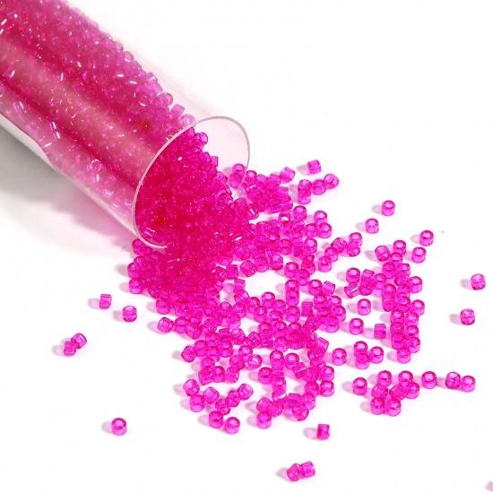 Picture of Miyuki 11/0 1310 Glass Seed Beads Round Fuchsia About 2mm Dia., Hole: Approx 0.7mm, 1 Bottle