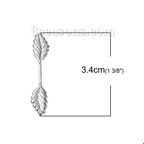 真鍮 バチカン 金属パーツ アクセサリーパーツ 銀メッキ 34mm x 7mm、 20 個 の画像