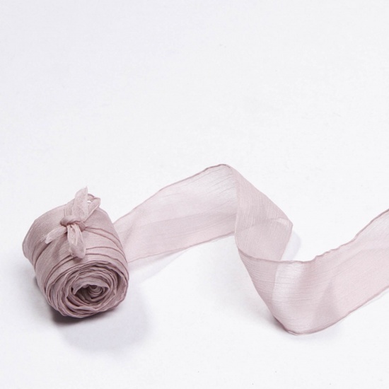 Picture of Polyester Satin Ribbon Korea Pink Bowknot 3.8cm, 1 Roll (Approx 5 Yards/Roll)