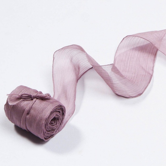 Picture of Polyester Satin Ribbon Pale Lilac Bowknot 3.8cm, 1 Roll (Approx 5 Yards/Roll)