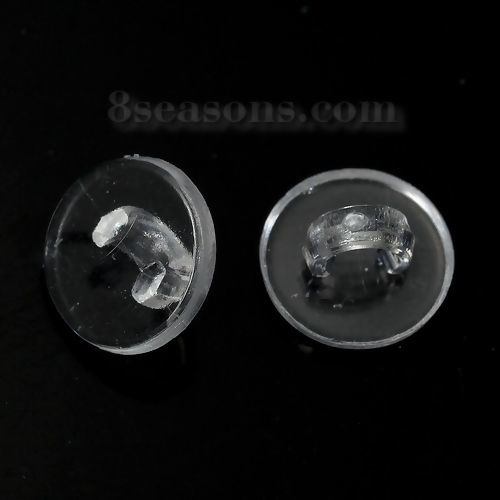 Immagine di ABS Gambo Bottone ScrapbookBottone Tondo Trasparente Single hole 10mm Dia, 200 Pz
