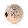 Picture of Brass Spacer Beads Round Rose Gold Sparkledust About 6mm( 2/8") Dia, Hole: Approx 1.5mm, 100 PCs                                                                                                                                                              