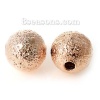 Picture of Brass Spacer Beads Round Rose Gold Sparkledust About 6mm( 2/8") Dia, Hole: Approx 1.5mm, 100 PCs                                                                                                                                                              