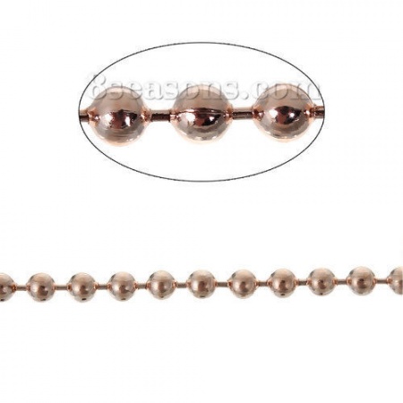 Brass Stretch Ball Chain Findings Rose Gold 2mm( 1/8") Dia, 5 M