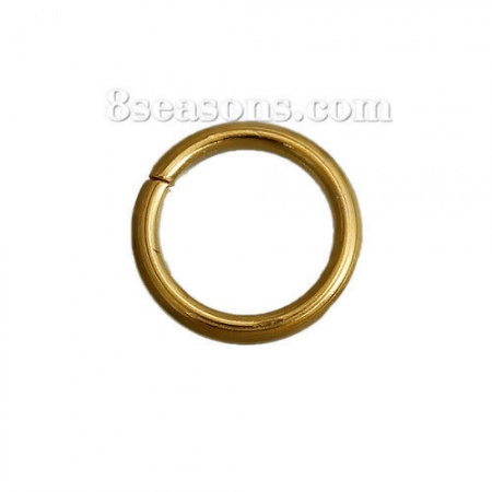 50 PCs 6mm Dia., 0.8mm(20 gauge) Stainless Steel Open Jump Rings Findings For Jewelry Making Gold Plated Round