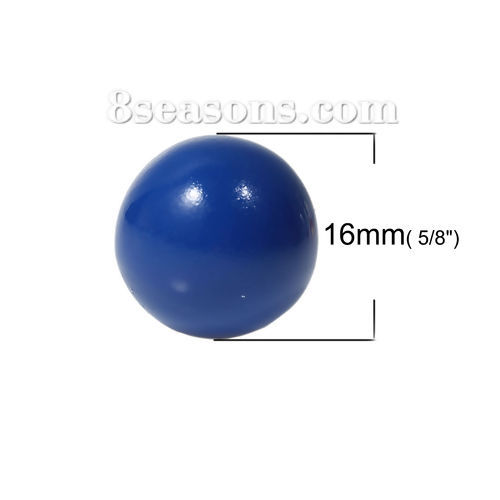 Immagine di Rame Armonia Ball Tondo Blu Marino Pittura Senza Foro Adatto pendaglio di Angelo Rufer della Bola Armonia Circa 16mm Dia, 1 Pz