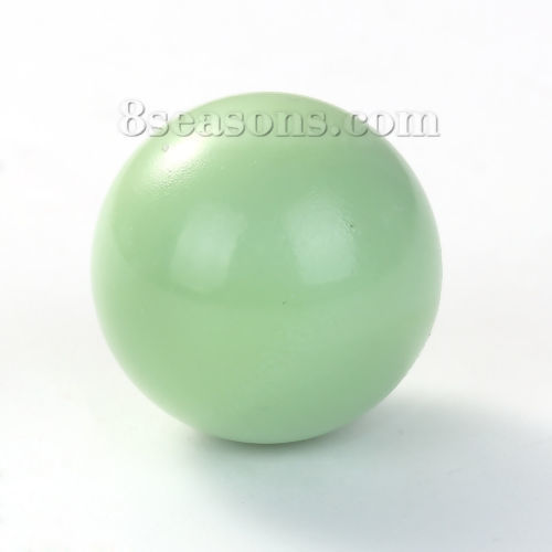 Picture of Copper Harmony Chime Ball Fit Mexican Angel Caller Bola Wish Box Pendants (No Hole) Round Light Green Painting About 16mm( 5/8") Dia, 1 Piece