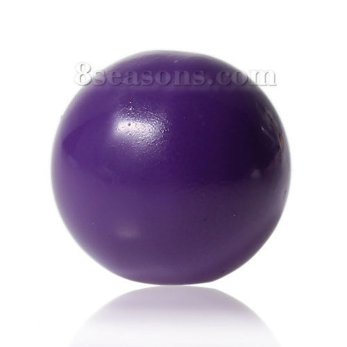 銅 チャイムボール まんまる 穴なし ハーモニーボールペンダントに適して 円形 深紫色  ペインティング  約 16mm直径、1 個 の画像