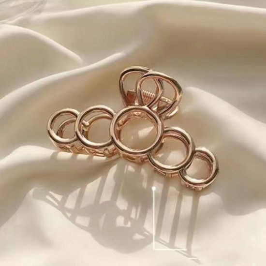 Picture of Zinc Based Alloy Hair Clips Findings Matt Gold Geometric 8cm, 1 Piece