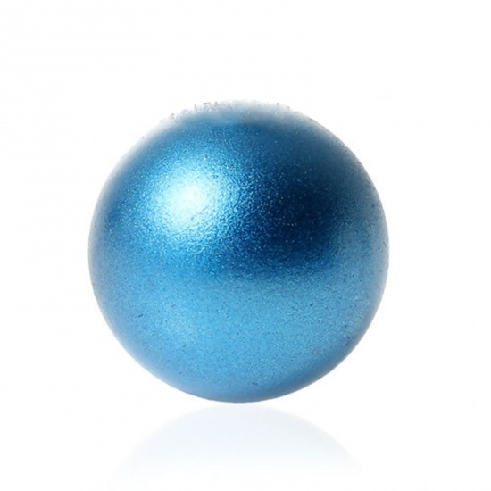 銅 チャイムボール まんまる 穴なし ハーモニーボールペンダントに適して 円形 青  ペインティング 約 18mm直径、1 個 の画像