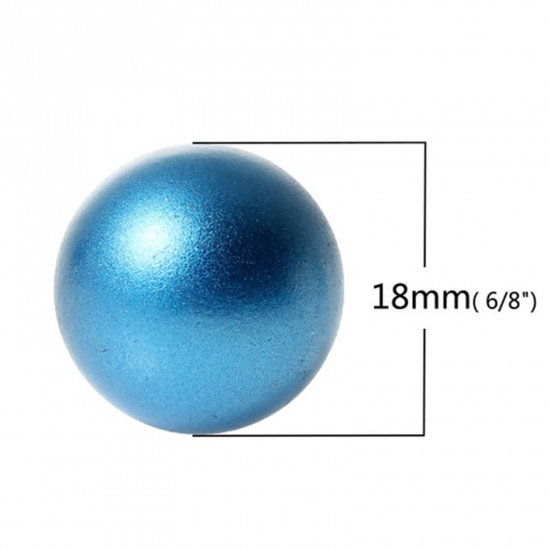 Picture of 1 Piece Brass Harmony Chime Ball Fit Mexican Angel Caller Bola Wish Box Pendants Round Blue 18mm Dia.