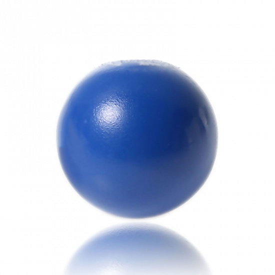 銅 チャイムボール まんまる 穴なし ハーモニーボールペンダントに適して 円形 サファイア・ブルー  ペインティング 約 18mm直径、1 個 の画像
