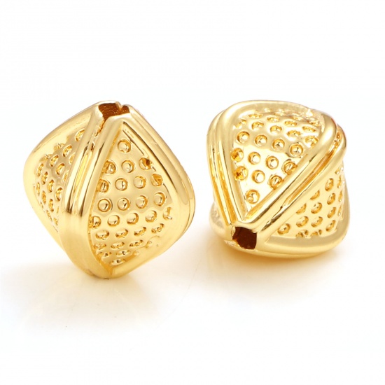Picture of Brass Beads 18K Real Gold Plated Irregular Dot About 10mm x 10mm, Hole: Approx 1.6mm, 5 PCs                                                                                                                                                                   