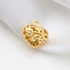 Image de Breloques La Saint Valentin en Laiton Cœur Plaqué Or Véritable 18K Fleurs 14mm x 13mm, 5 Pcs
