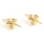 Immagine di Ottone Micro Intarsio Connettore Ciondolo Perla Bail Pin Cap 18K Vero Oro Placcato Corona Spessore dell'ago: 0.9mm, Trasparente Strass 15mm x 8mm, 1 Pz