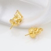 Immagine di Ottone Micro Intarsio Connettore Ciondolo Perla Bail Pin Cap 18K Vero Oro Placcato Corona Spessore dell'ago: 0.9mm, Trasparente Strass 15mm x 8mm, 1 Pz