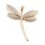 Picture of Brass Insect Pendants Dragonfly Animal 18K Real Gold Plated Micro Pave Clear Rhinestone 58mm x 43mm, 1 Piece