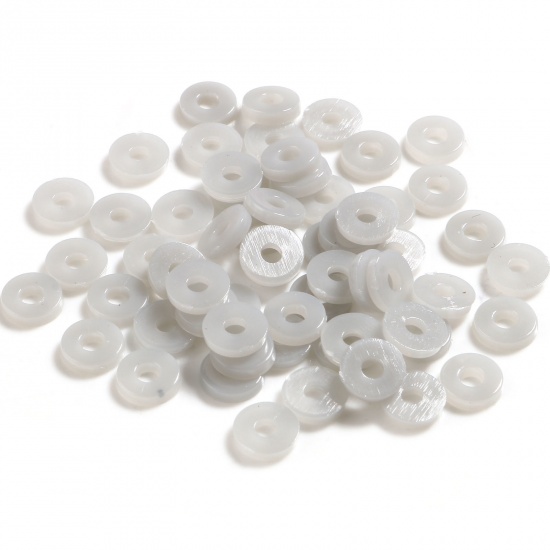 Picture of Plastic Heishi Beads Round French Gray About 6mm Dia., Hole: Approx 2.1mm, 5000 PCs