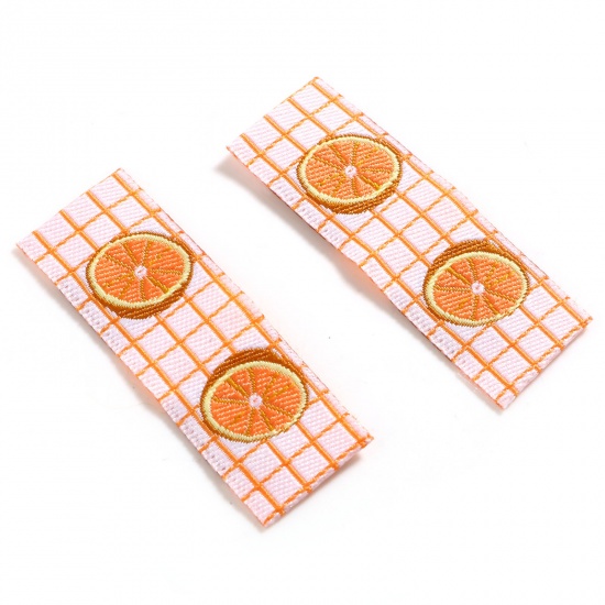 Picture of Polyester Label Tags Rectangle Orange OrangePattern 4cm x 1.5cm , 100 PCs