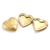 Picture of 1 Piece Eco-friendly PVD Vacuum Plating 304 Stainless Steel Picture Photo Frame Locket Charms Gold Plated Heart Carved Pattern Can Open (Fits 21mmx17mm) 29mm x 29mm