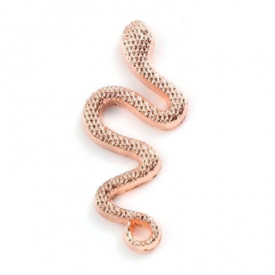 Immagine di Lega di Zinco Ciondoli Serpente Oro Rosa 31mm x 14mm , 20 Pz