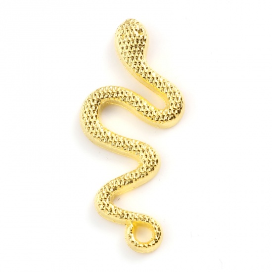 Immagine di Lega di Zinco Ciondoli Serpente Oro Placcato 31mm x 14mm , 20 Pz