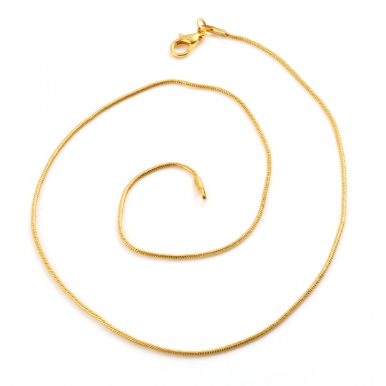 Picture of Iron Based Alloy Snake Chain Necklace Gold Plated 43cm(16 7/8") long, 2 Packets ( 10 PCs/Packet)