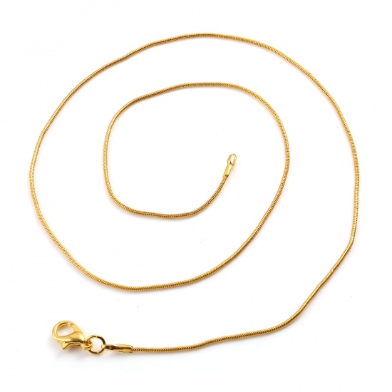 Picture of Iron Based Alloy Snake Chain Necklace Gold Plated 52cm(20 4/8") long, 2 Packets ( 10 PCs/Packet)