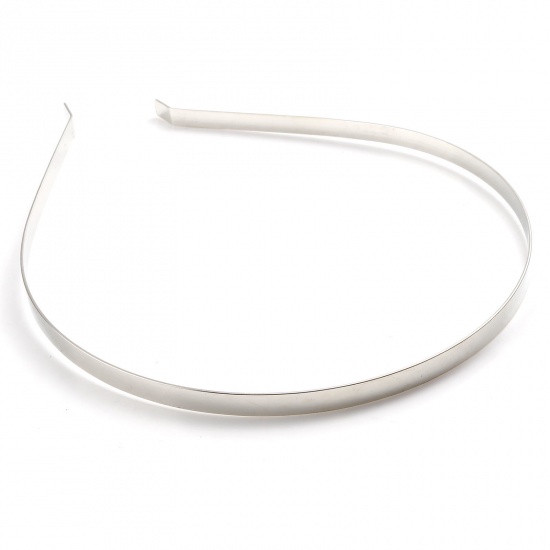 Picture of Stainless Steel Headband Silver Tone 38.5cm-38cm, 1 Packet(5 Pcs/Packet)