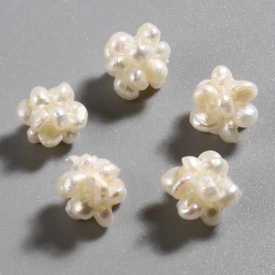 Immagine di Naturale Perla Barocco Perline Fiore Bianco Circa 7mm-9mm Dia, 1 Pz