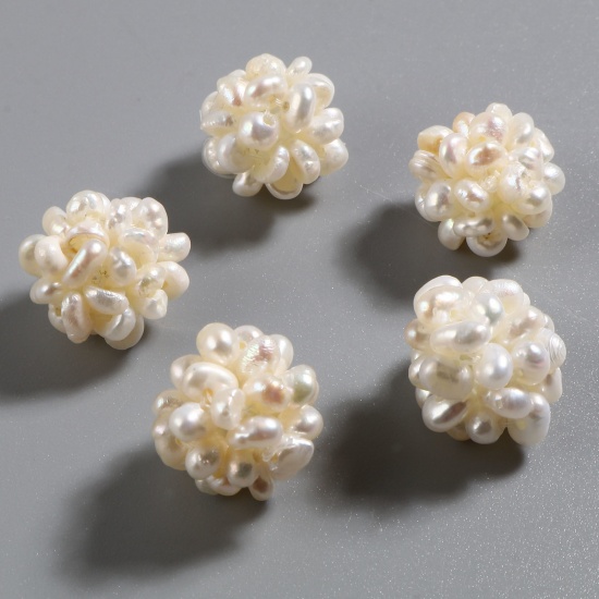 Immagine di Naturale Perla Barocco Perline Fiore Bianco Circa 12mm-13mm Dia, 1 Pz