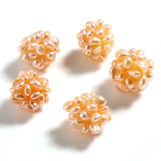 Imagen de Natural Perla Barroco Cuentas Flor Naranja Aprox 12mm-13mm Dia, 1 Unidad