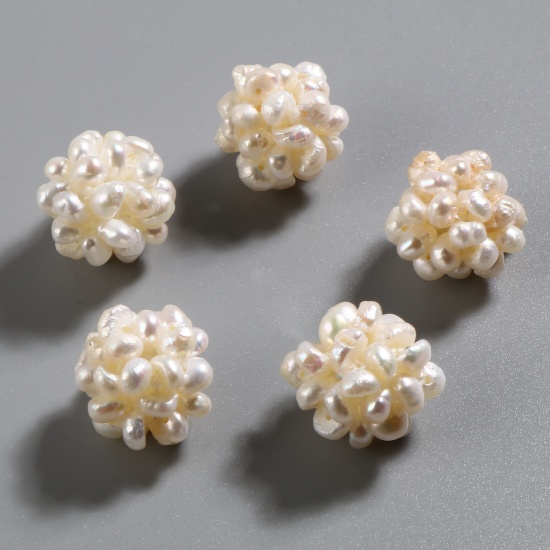 Immagine di Naturale Perla Barocco Perline Fiore Bianco Circa 14mm-15mm Dia, 1 Pz