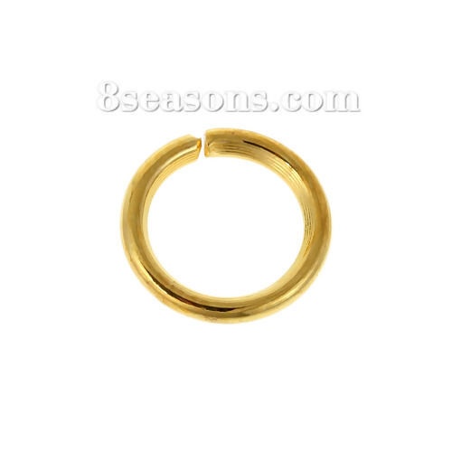 Picture of 1mm Iron Based Alloy Open Jump Rings Findings Round Gold Plated 5mm Dia, 1000 PCs