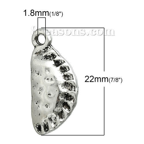 Picture of Zinc Based Alloy Charms Pendants Cornish Pasty Antique Silver Color 22mm( 7/8") x 10mm( 3/8"), 10 PCs