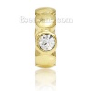 Picture of Zinc Based Alloy Charms Beads Cylinder Gold Plated Clear Rhinestone 13mm x 12mm, 1 Piece