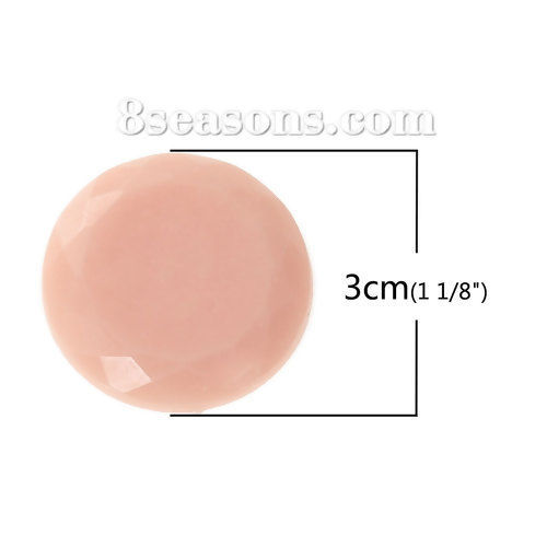 Picture of Acrylic Red Glow In The Dark Dome Seals Cabochon Round Faceted 30mm(1 1/8") Dia, 5 PCs