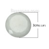 Image de Cabochon Dôme en Acrylique Blanc Brille dans le Noir Rond à Facettes Dia: 30mm, 5 Pcs