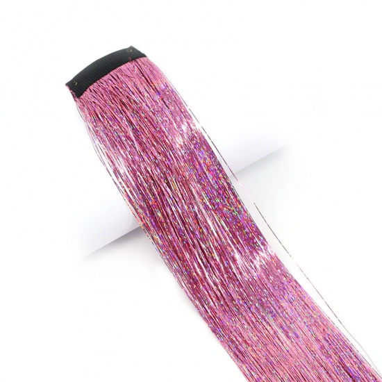 Immagine di Plastica Estensione Capelli Rosa 50cm, 1 Foglio