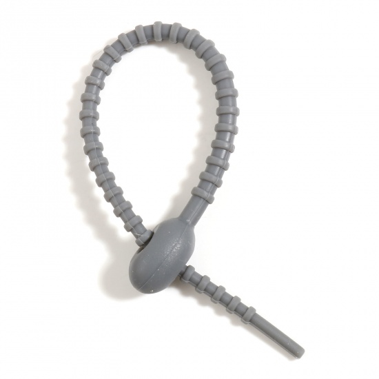 Bild von Silikon Schlüsselkette & Schlüsselring Zubehör Grau 21.5cm , 5 Strange