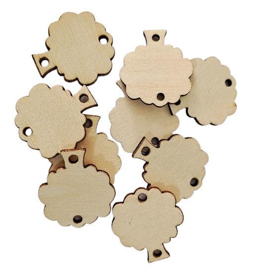 Immagine di Legno Accessori per materiali artigianali fatti a mano fai-da-te Naturale Foglia 3cm, 1 Pacchetto